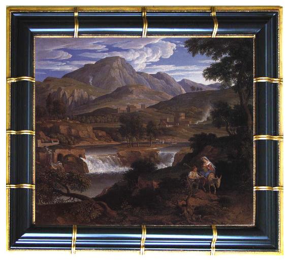 framed  Joseph Anton Koch Waterfalls at Subliaco, Ta048